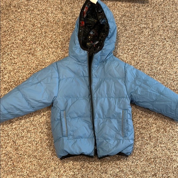 Hanna Andersson Kids Space-Themed Puffer Jacket - Black and Blue - Picture 4 of 4